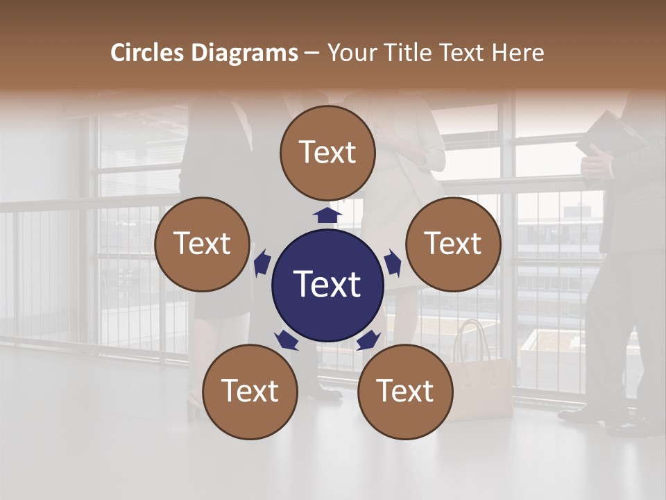 Business People Standing In Corridor PowerPoint Template