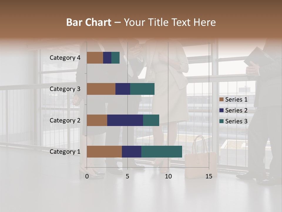 Business People Standing In Corridor PowerPoint Template