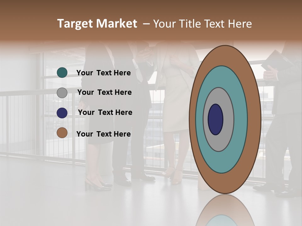 Business People Standing In Corridor PowerPoint Template