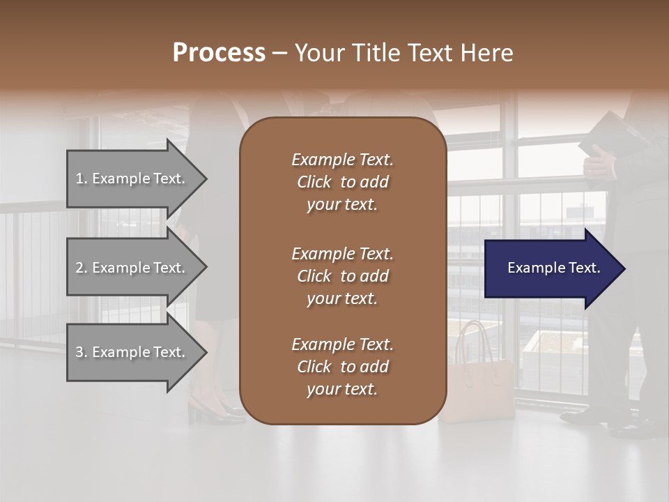 Business People Standing In Corridor PowerPoint Template