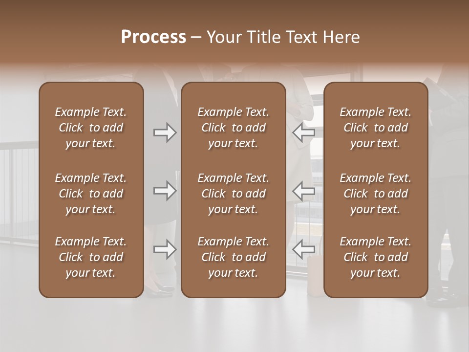 Business People Standing In Corridor PowerPoint Template