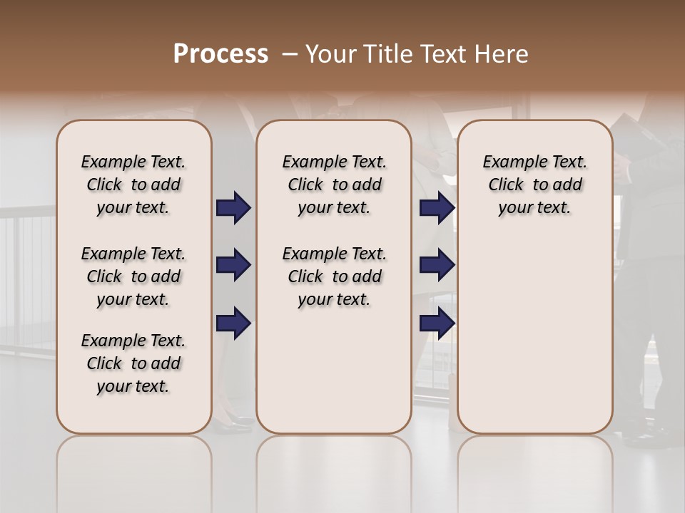 Business People Standing In Corridor PowerPoint Template