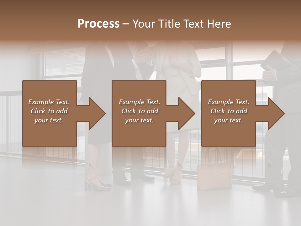 Business People Standing In Corridor PowerPoint Template