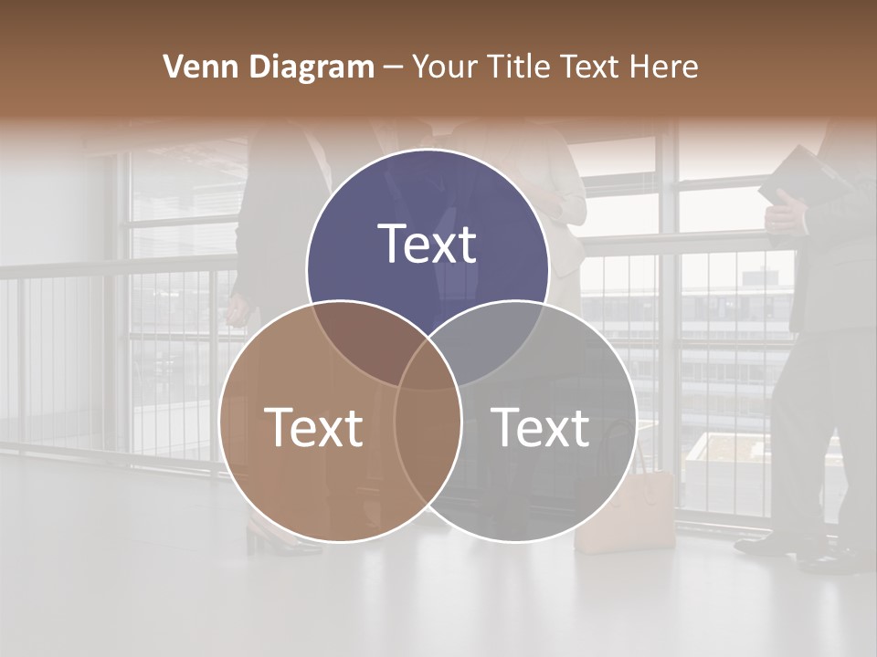 Business People Standing In Corridor PowerPoint Template