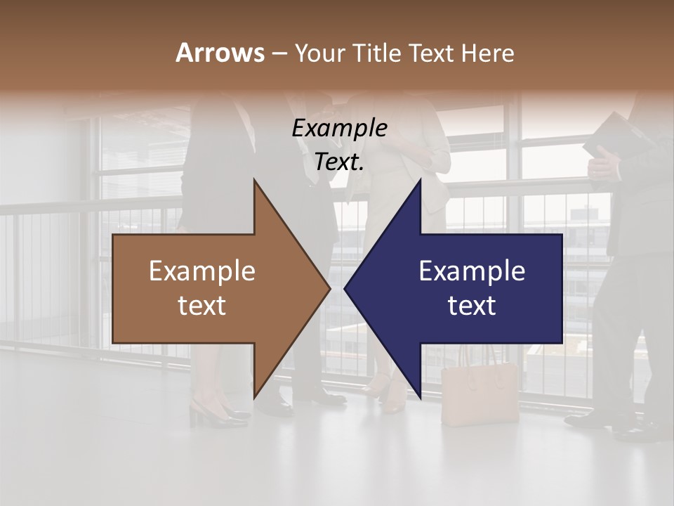 Business People Standing In Corridor PowerPoint Template