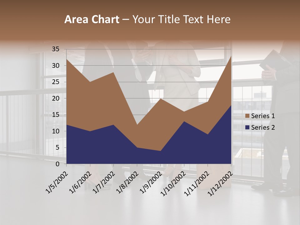 Business People Standing In Corridor PowerPoint Template