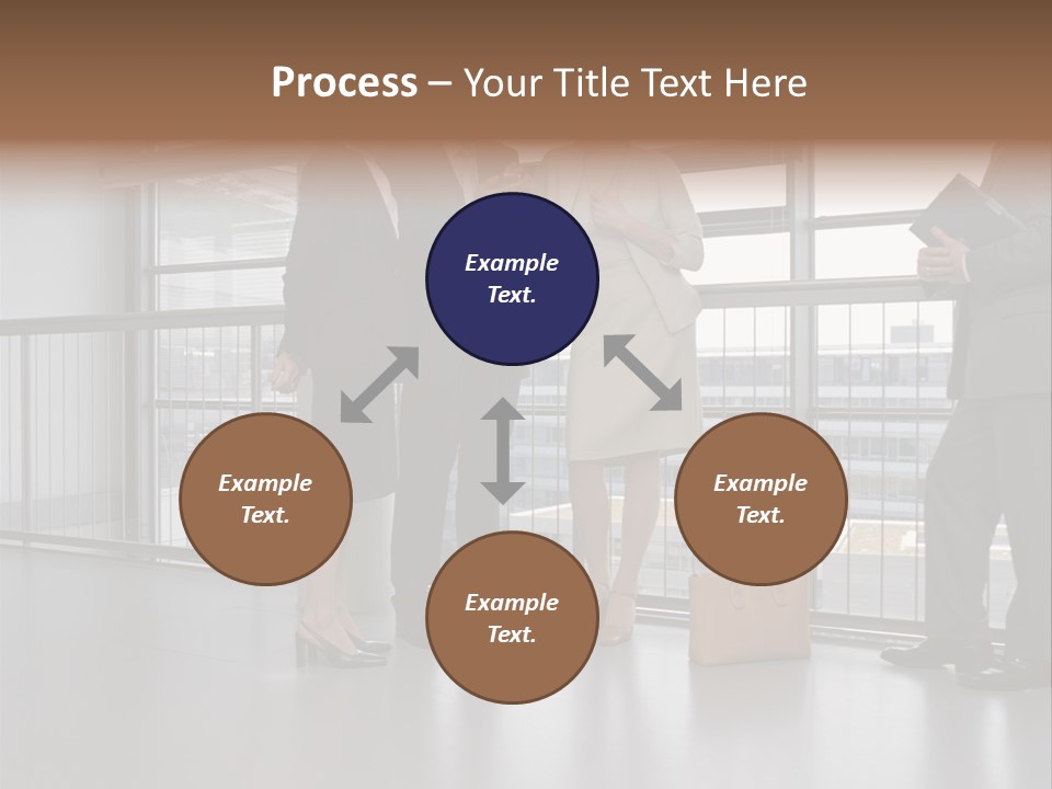 Business People Standing In Corridor PowerPoint Template