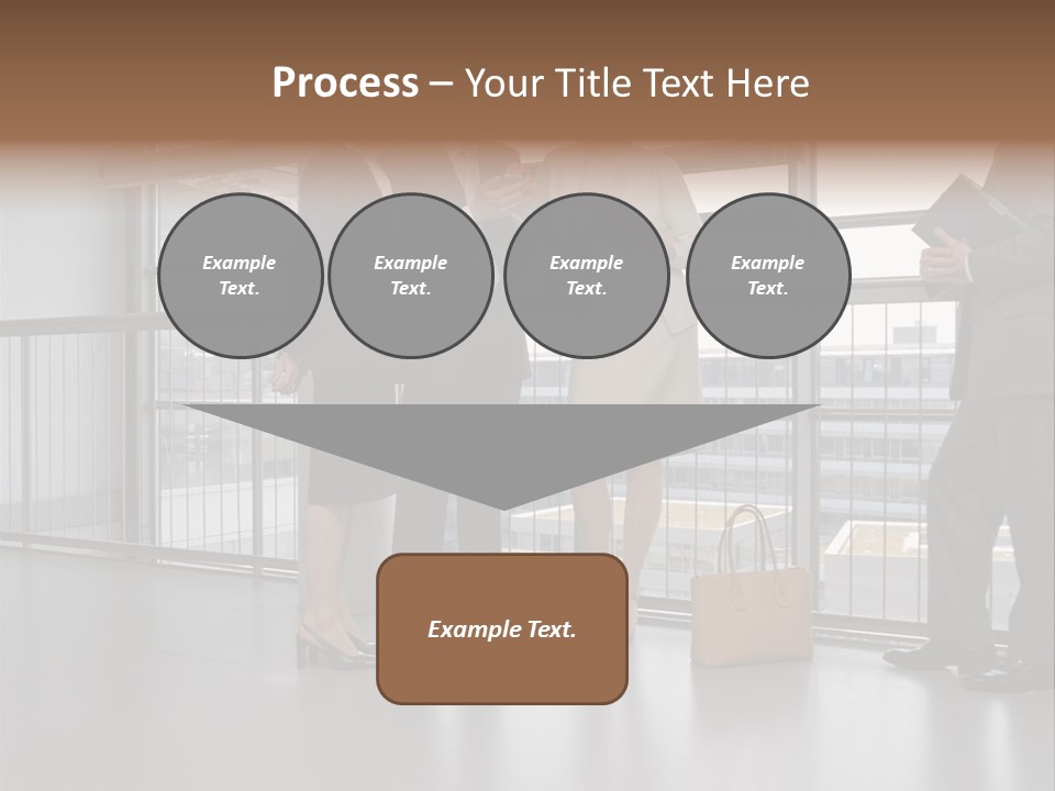 Business People Standing In Corridor PowerPoint Template