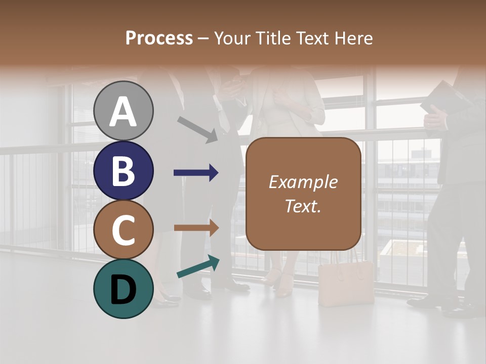 Business People Standing In Corridor PowerPoint Template
