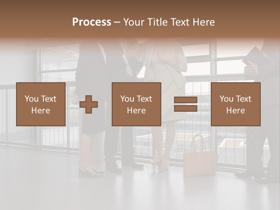 Business People Standing In Corridor PowerPoint Template