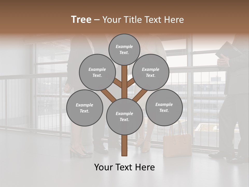 Business People Standing In Corridor PowerPoint Template