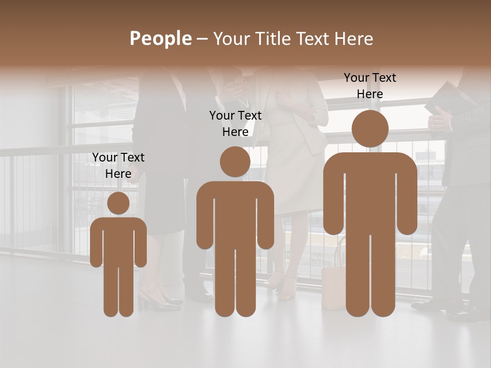 Business People Standing In Corridor PowerPoint Template