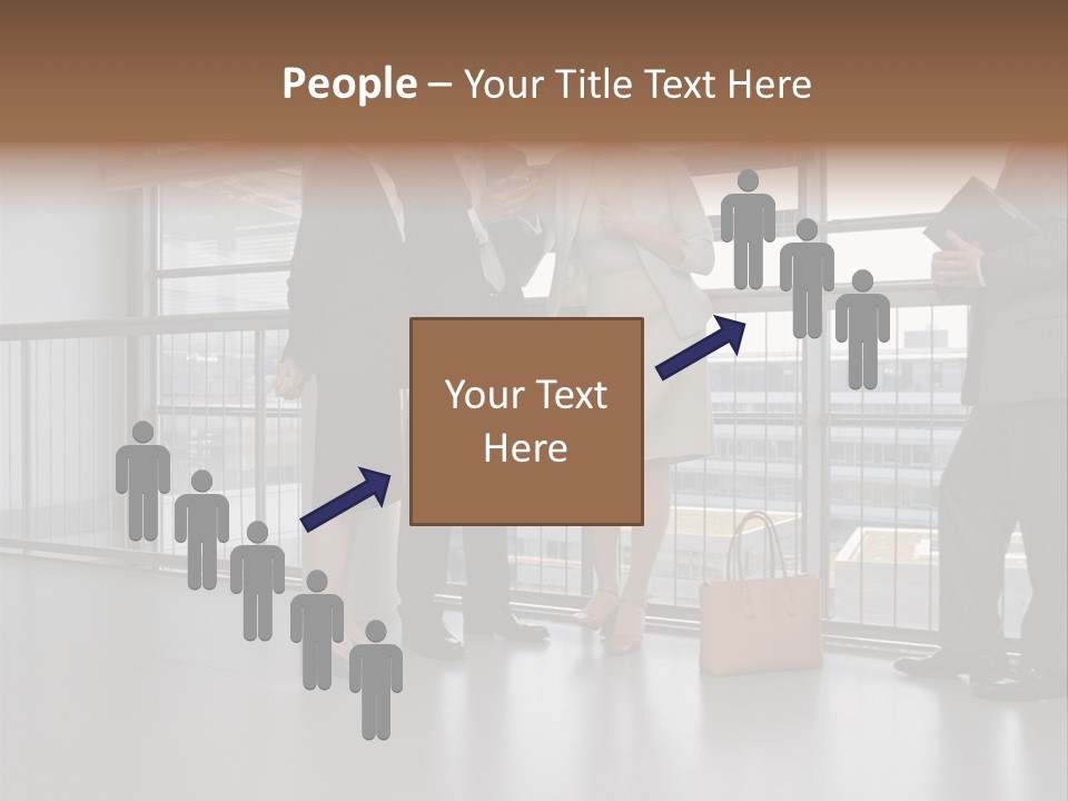 Business People Standing In Corridor PowerPoint Template
