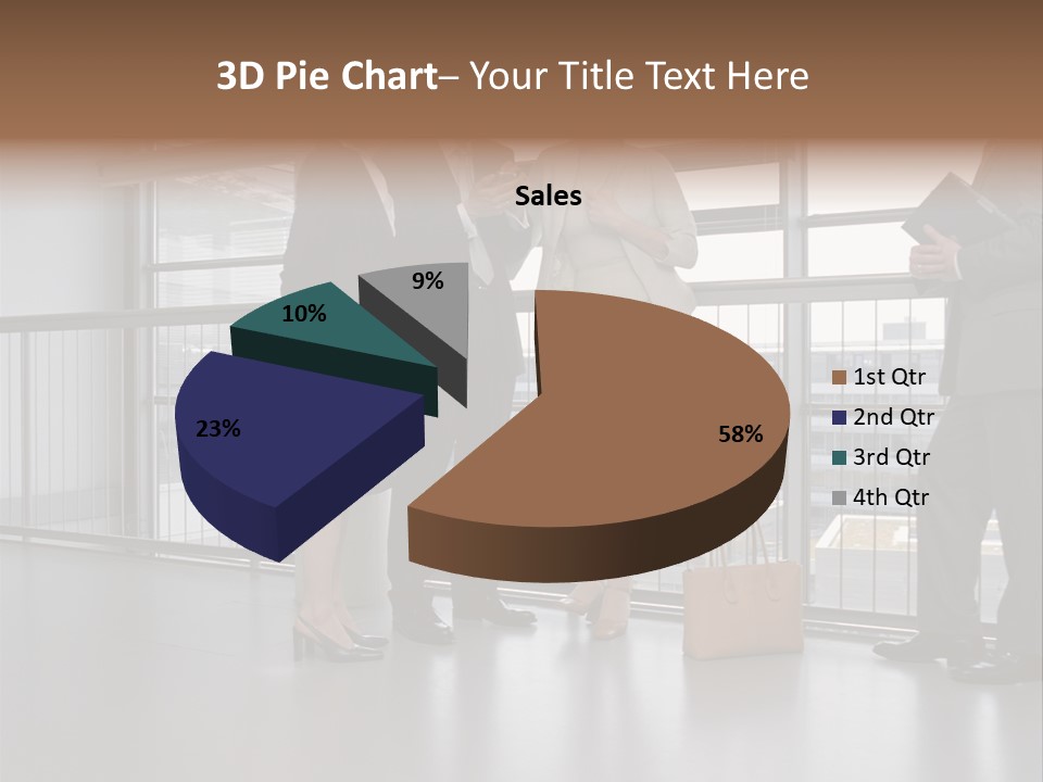 Business People Standing In Corridor PowerPoint Template