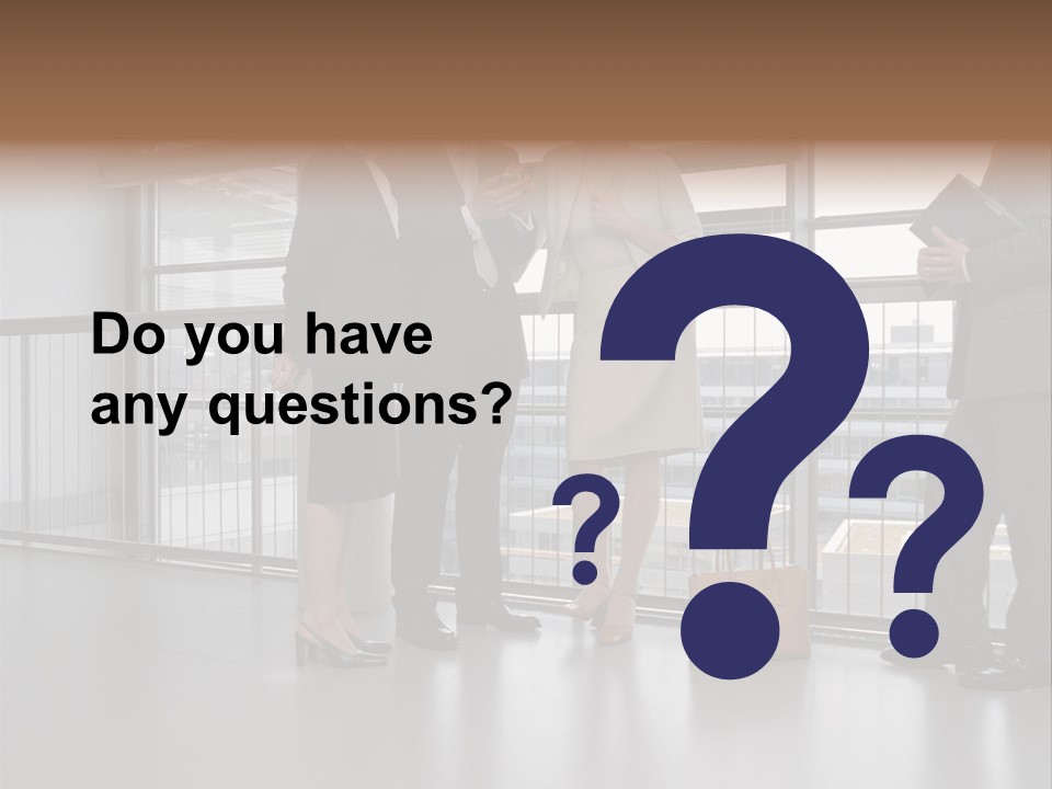 Business People Standing In Corridor PowerPoint Template