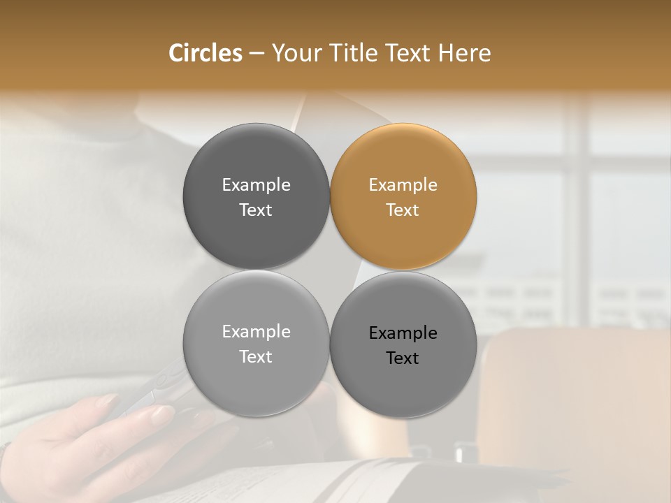 Woman Using Palmtop In Departure Lounge PowerPoint Template