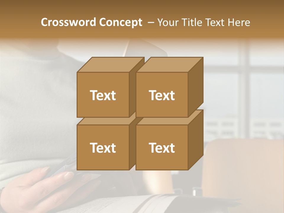 Woman Using Palmtop In Departure Lounge PowerPoint Template