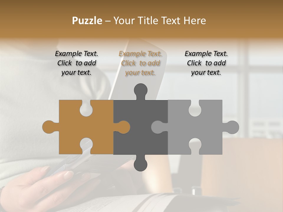 Woman Using Palmtop In Departure Lounge PowerPoint Template