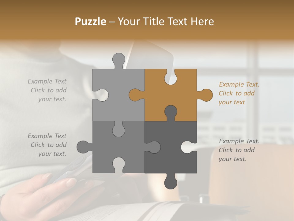 Woman Using Palmtop In Departure Lounge PowerPoint Template