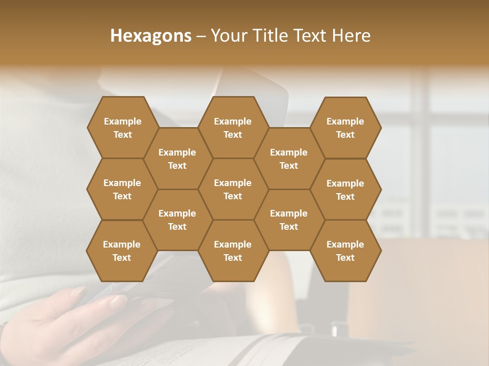 Woman Using Palmtop In Departure Lounge PowerPoint Template