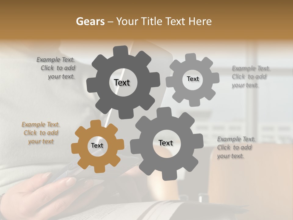 Woman Using Palmtop In Departure Lounge PowerPoint Template