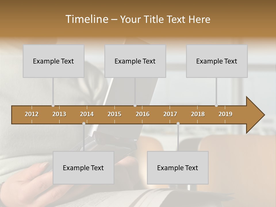 Woman Using Palmtop In Departure Lounge PowerPoint Template