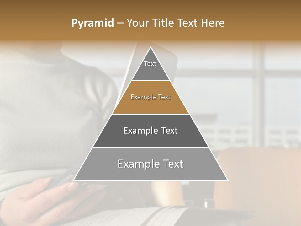 Woman Using Palmtop In Departure Lounge PowerPoint Template