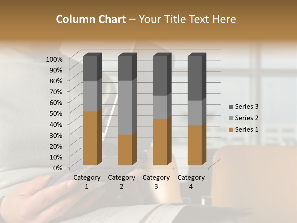 Woman Using Palmtop In Departure Lounge PowerPoint Template