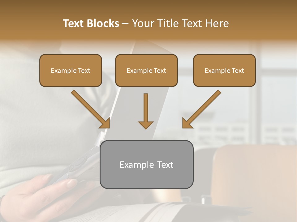Woman Using Palmtop In Departure Lounge PowerPoint Template