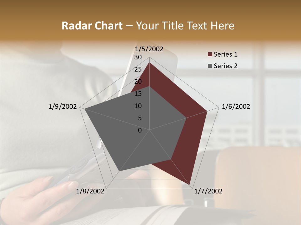 Woman Using Palmtop In Departure Lounge PowerPoint Template