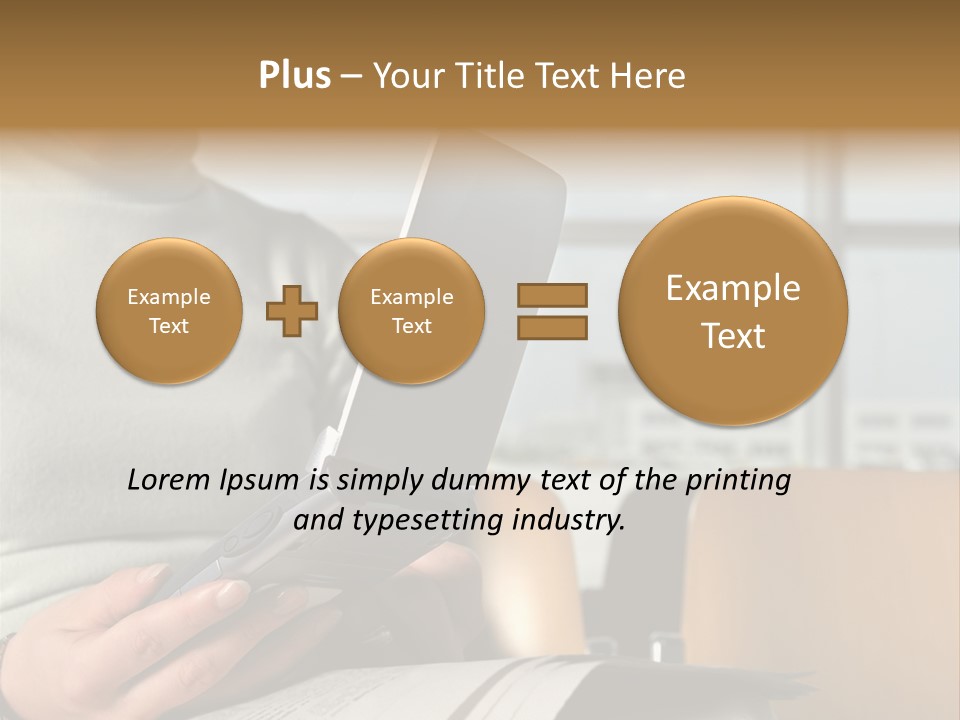 Woman Using Palmtop In Departure Lounge PowerPoint Template