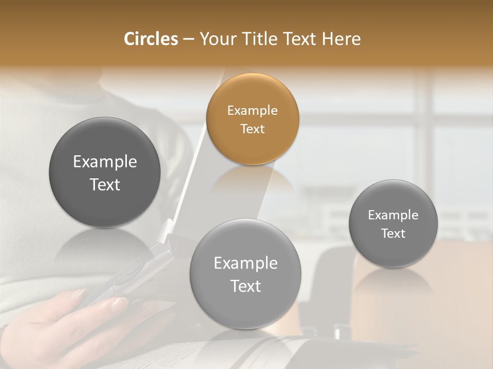 Woman Using Palmtop In Departure Lounge PowerPoint Template