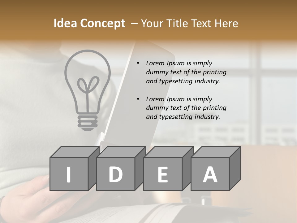 Woman Using Palmtop In Departure Lounge PowerPoint Template