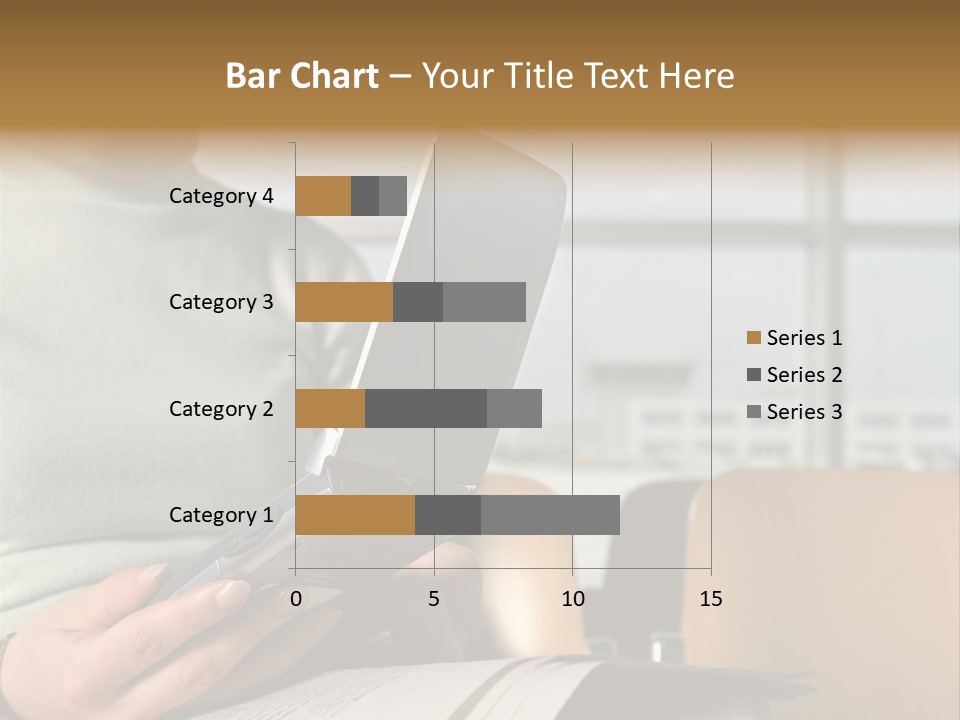 Woman Using Palmtop In Departure Lounge PowerPoint Template