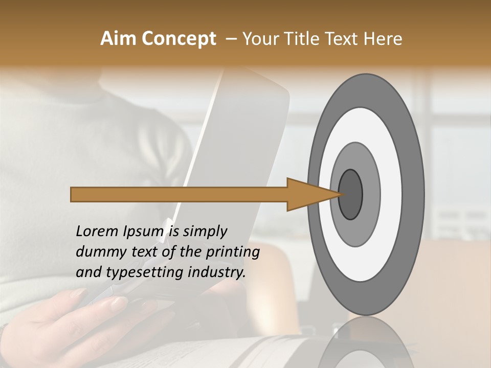 Woman Using Palmtop In Departure Lounge PowerPoint Template