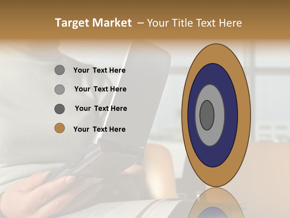 Woman Using Palmtop In Departure Lounge PowerPoint Template