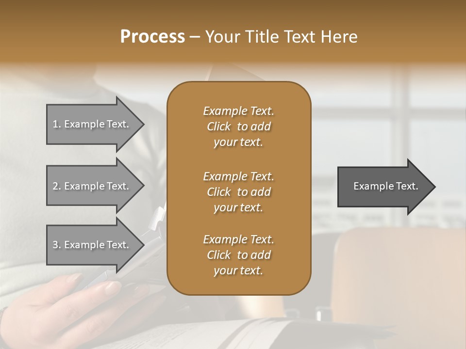 Woman Using Palmtop In Departure Lounge PowerPoint Template