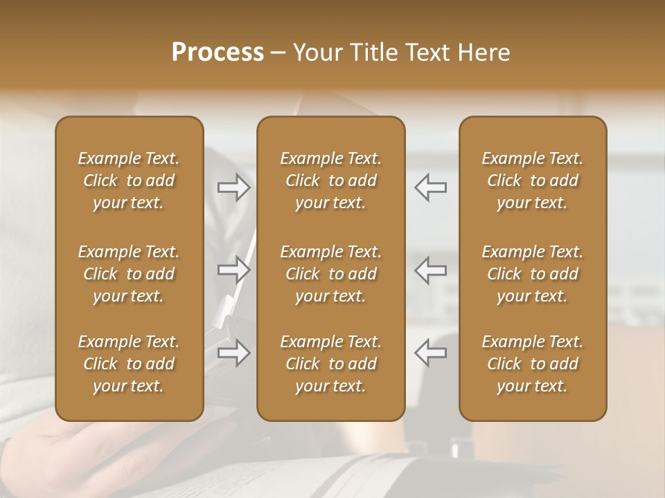 Woman Using Palmtop In Departure Lounge PowerPoint Template
