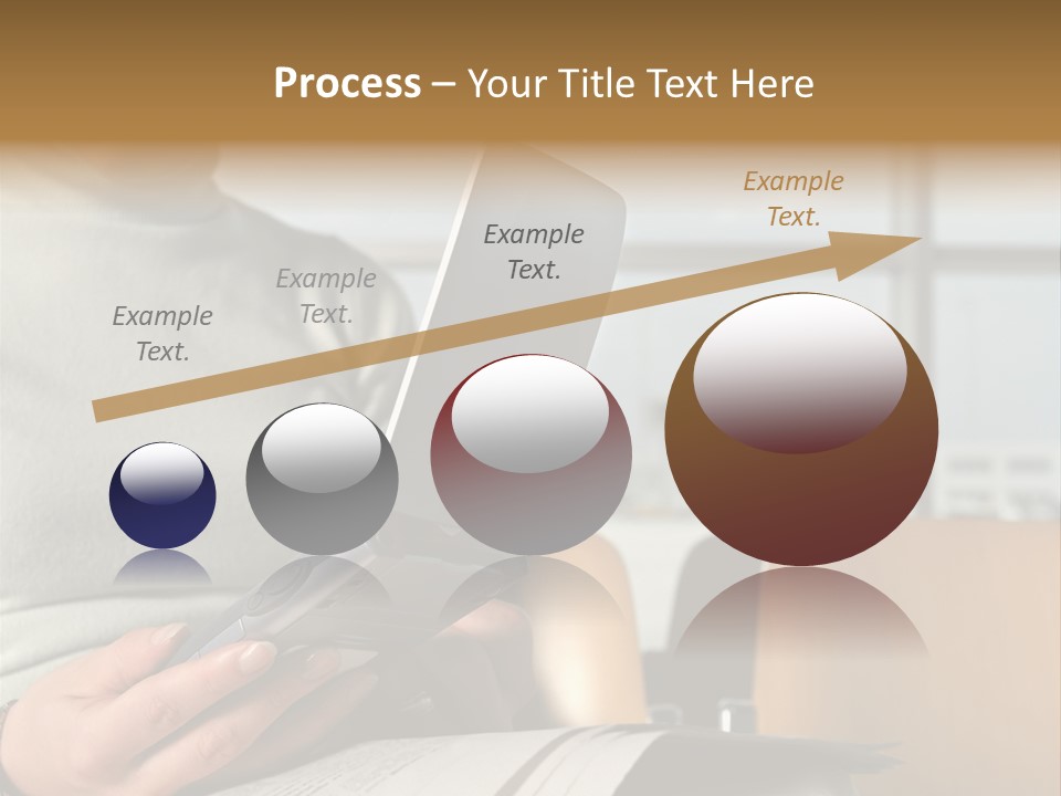 Woman Using Palmtop In Departure Lounge PowerPoint Template