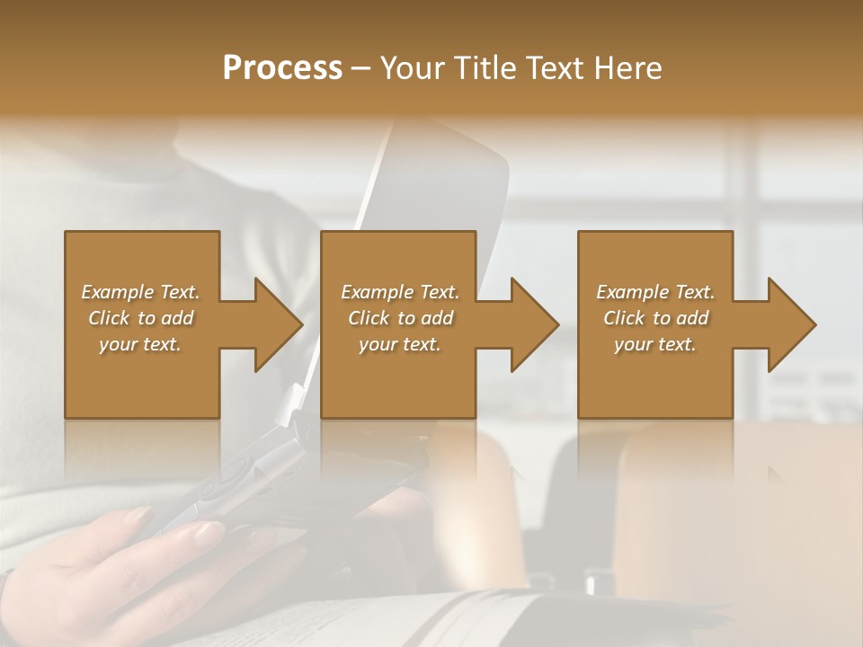 Woman Using Palmtop In Departure Lounge PowerPoint Template