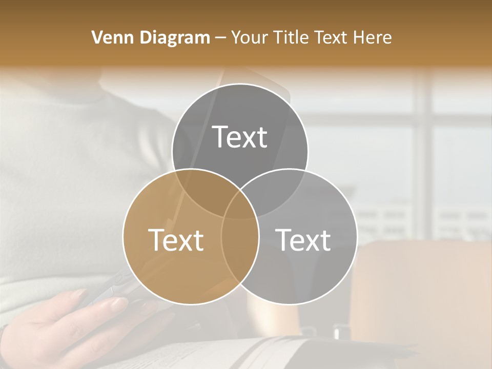 Woman Using Palmtop In Departure Lounge PowerPoint Template