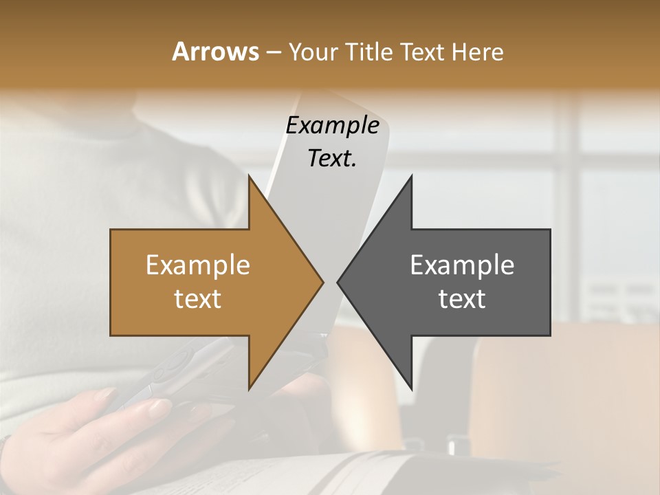 Woman Using Palmtop In Departure Lounge PowerPoint Template