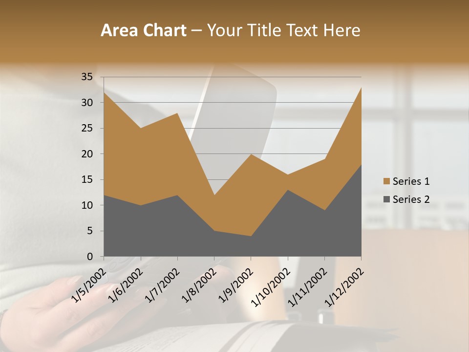Woman Using Palmtop In Departure Lounge PowerPoint Template