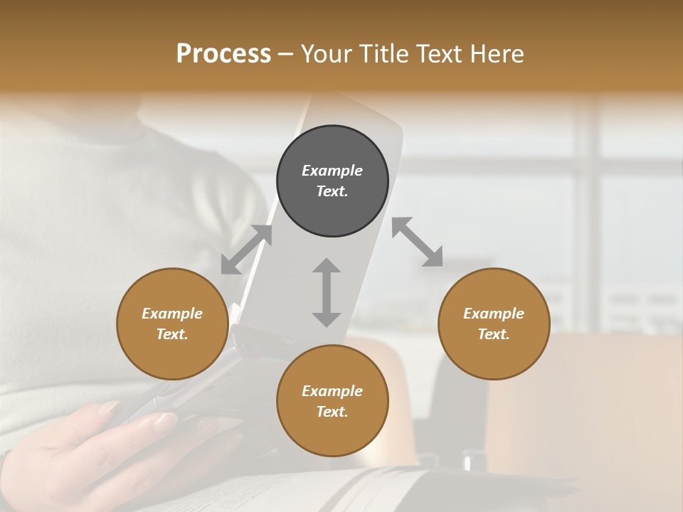 Woman Using Palmtop In Departure Lounge PowerPoint Template
