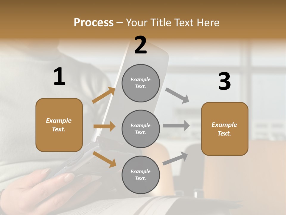 Woman Using Palmtop In Departure Lounge PowerPoint Template