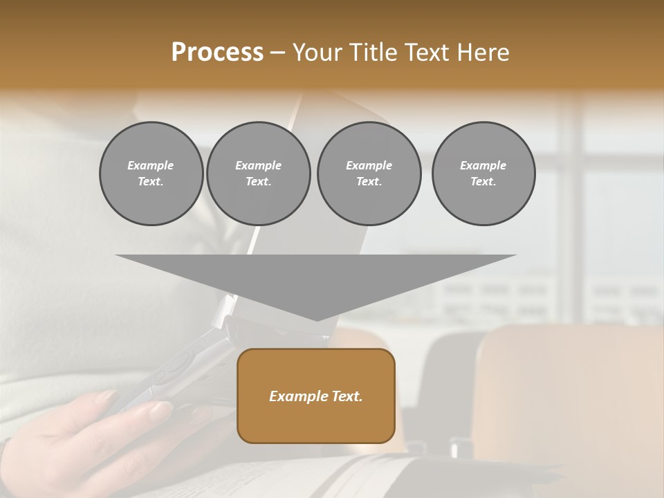 Woman Using Palmtop In Departure Lounge PowerPoint Template