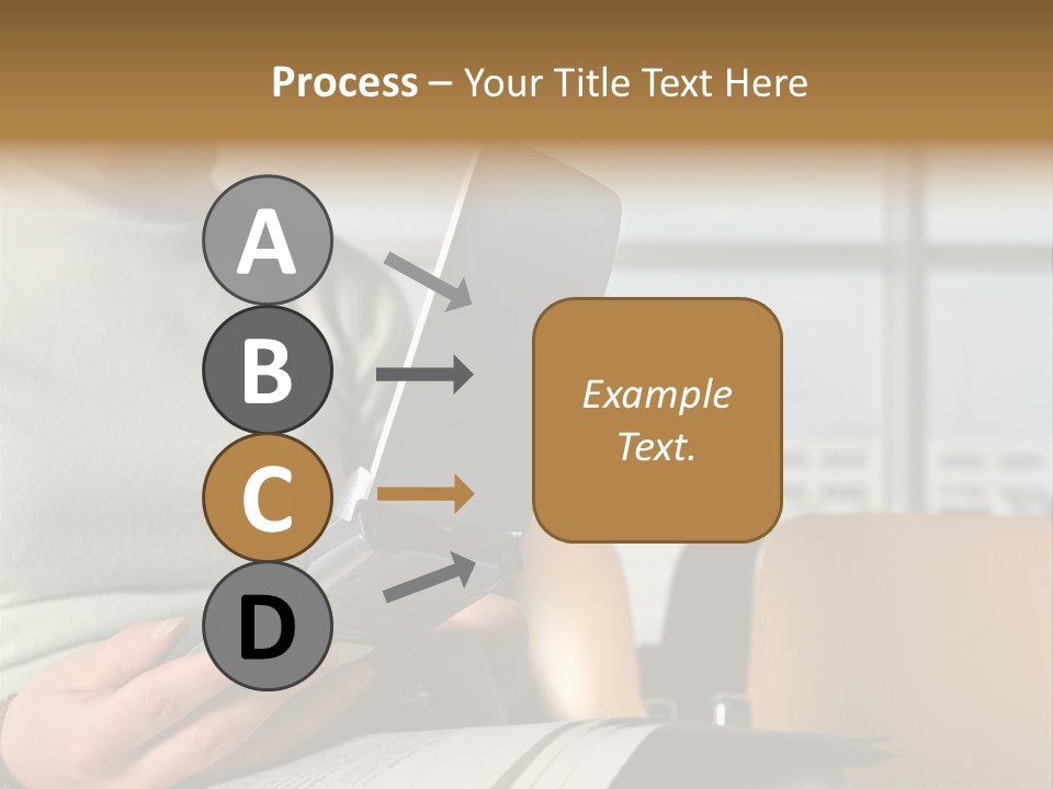 Woman Using Palmtop In Departure Lounge PowerPoint Template
