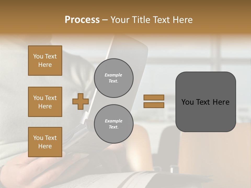 Woman Using Palmtop In Departure Lounge PowerPoint Template