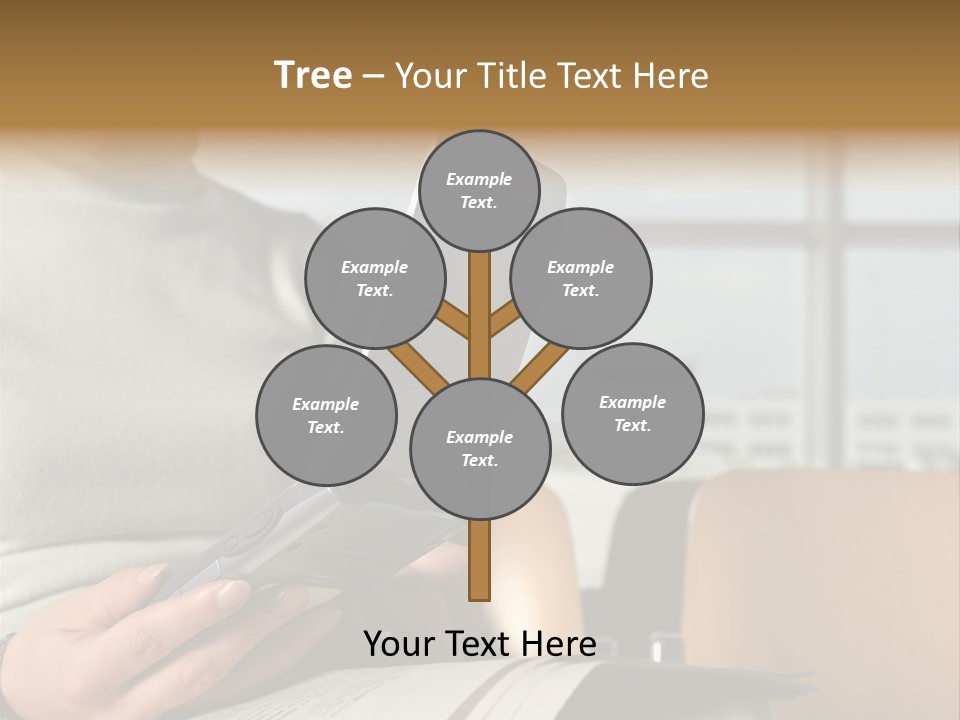 Woman Using Palmtop In Departure Lounge PowerPoint Template