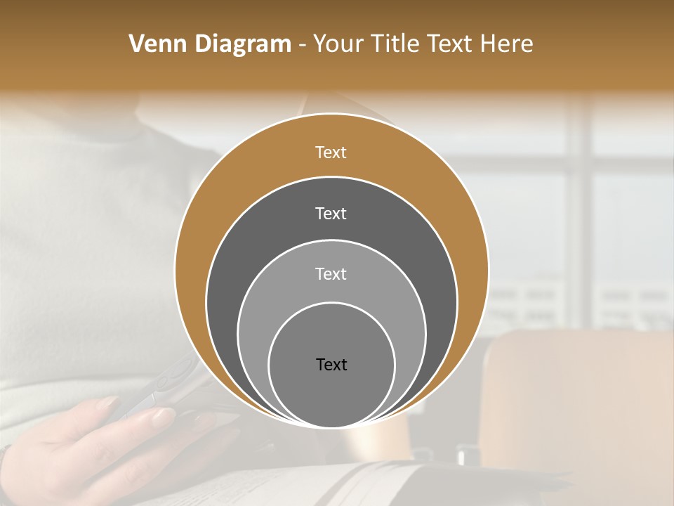 Woman Using Palmtop In Departure Lounge PowerPoint Template